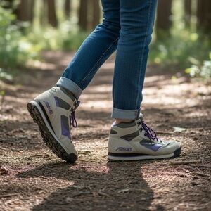 Vintage BROOKS NORTHERN WAVE WOMEN'S HIKING BOOTS SHOES SIZE 10 PURPLE/GRAY